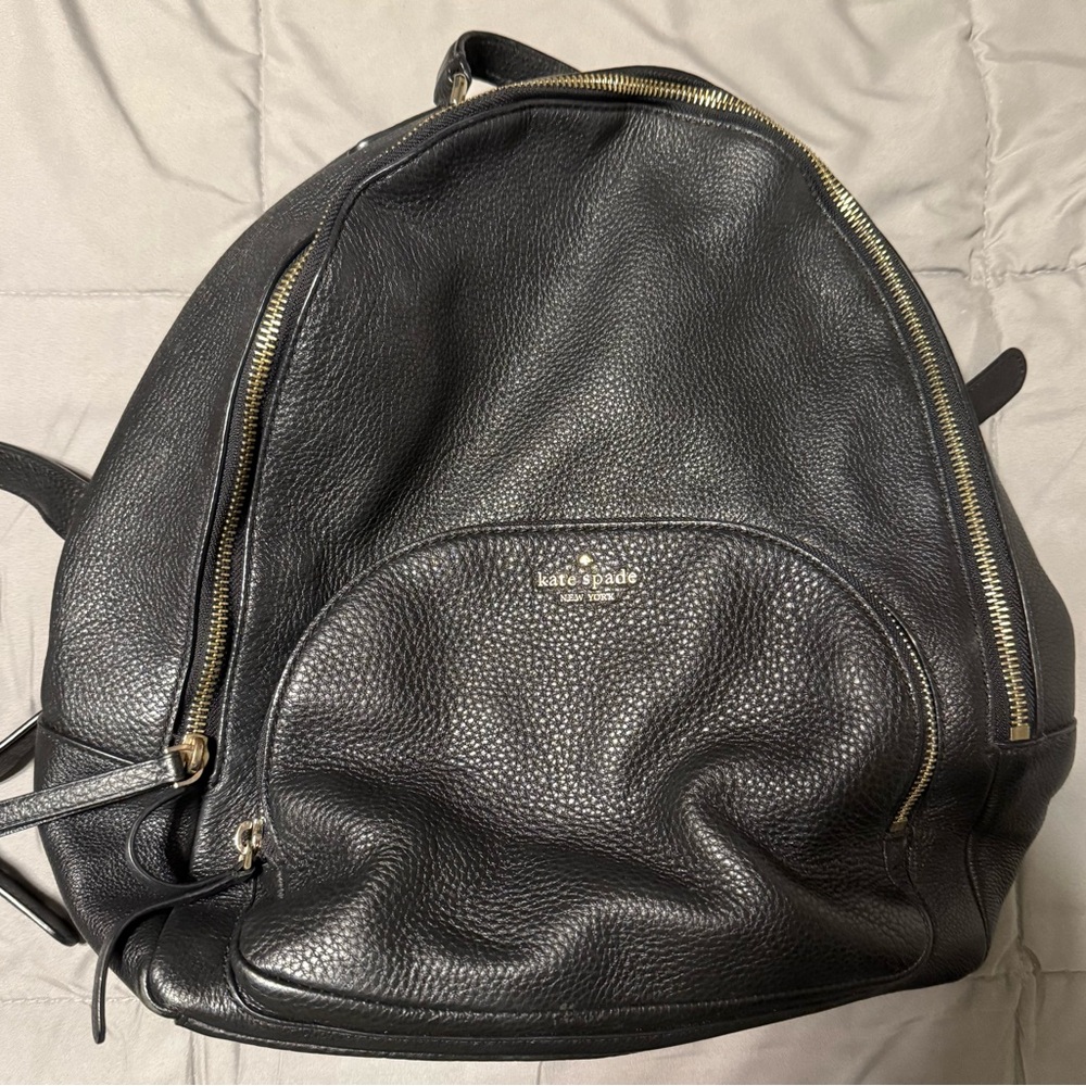 Kate Spade Black Pebbled Leather Jackson Backpack